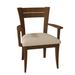 Saloom Furniture Skyline Ladder Back Arm Chair Wood/Upholstered in Brown | 34 H x 26 W x 21 D in | Wayfair 39AU-Aurora-Galaxy