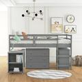 Harriet Bee Twin Bed 4 pieces Bedroom Sets Wood in Gray | 44.5 H x 42.5 W x 78.4 D in | Wayfair F85703B8DCE240D78F3EE19A45DD60A0