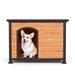 Tucker Murphy Pet™ Bransen Brown/Black Wood Insulated Dog House Wood House in Black/Brown/Orange, Size 31.89 H x 46.0 W x 31.89 D in | Wayfair