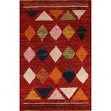 Geometric Moroccan Oriental Area Rug Hand-knotted Wool Carpet - 6'6" x 9'3"