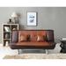 Lionel 74 in. W Armless Faux Leather Straight Sofa - 38"L x 74"W x 34"H