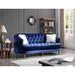 Dania 87 in. W Flared Arm Velvet Straight Sofa - 37"L x 87"W x 36"H