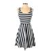 H&M Casual Dress - A-Line Scoop Neck Sleeveless: White Print Dresses - Women's Size X-Small
