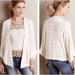 Anthropologie Sweaters | Anthropologie Dolan Ivory With Tan Stripes Cardigan Size M/L | Color: Cream/White | Size: M/L