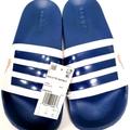 Adidas Shoes | Adidas Adilette Shower Real Madrid Navy White Sandals Slides Men's Sz 7 Fw7073 | Color: Blue/White | Size: 7