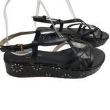 Kate Spade Shoes | Kate Spade New York Platform Sandals Black Leather Strappy Comfort Womens Sz 6m | Color: Black | Size: 6