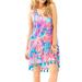 Lilly Pulitzer Dresses | Lilly Pulitzer Roxi Dress Coral Reef I'm So Jelly V-Neck Printed Tropical Boho | Color: Blue/Pink | Size: Xxs