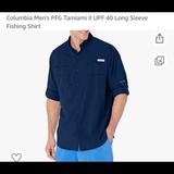 Columbia Shirts | Columbia Men's Pfg Tamiami Ii Upf 40 Long Sleeve Fishing Shirt | Color: Blue | Size: Xxl