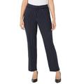 Plus Size Women's Right Fit® Moderately Curvy Slim Leg Pant by Catherines in Midnight White Pinstripe (Size 26 W)