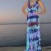 J. Crew Dresses | New Painted Striped Silk Maxi Bridesmaid Resort Beach Dress White Blue Purple Xs | Color: Blue/Purple | Size: 4