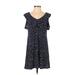 Roz & Ali Casual Dress: Blue Polka Dots Dresses - Women's Size Small