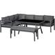 4-teiliges Gartenmöbel-Set mit Beistelltisch Balkonmöbel Set Sofa mit Kissen L-Form Outdoor