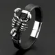 Bracelet Scorpion en Cuir group Tressé pour Homme Acier Inoxydable Structure Magnétique