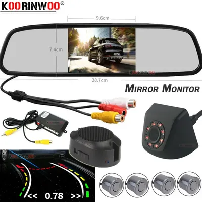 Koorinwoo-Capteur de stationnement de voiture 4 caméras de s'agisse dynamique détecteur de radar