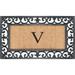A1HC Rubber and Coir Paisley Border Monogrammed Outdoor Doormat Black, 18"X30"