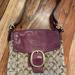 Coach Bags | Beautiful Coach Purse With Adjustable Strap. Purple Leather With Tan Cloth. | Color: Purple/Tan | Size: Os