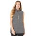 Plus Size Women's Suprema® Sleeveless Turtleneck by Catherines in Black Stripe (Size 5X)