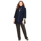 Plus Size Women's Suprema® 3/4-Sleeve Cardigan by Catherines in Navy (Size 0X)
