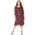 Plus Size Women's Shirred Lace Flounce Dress by Catherines in Midnight Berry (Size 3X)