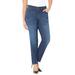 Plus Size Women's Right Fit® Moderately Curvy Modern Slim Leg Jean by Catherines in Bombay Wash (Size 20 W)