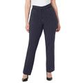 Plus Size Women's Right Fit® Curvy Slim Leg Pant by Catherines in Midnight White Pinstripe (Size 22 W)