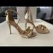 Jessica Simpson Shoes | Gold Leather Jessica Simpson High Heel Sandals | Color: Gold | Size: 7.5