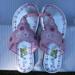 Disney Shoes | Disney Sandals Tinker Bell Pink Floral Light Up Toe Ring Thongs Girls Size 4.5 | Color: Pink/Silver | Size: 4.5g