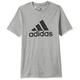 Adidas Boy's B BL T T-Shirt, medium Grey Heather/Black, 5-6A