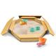 BillyOh Kids Sand Pit with Lid Cover Play Garden Patio Outdoor Toys Octagonal Childrens Wooden Sandpit with Bench Seats 130cm Sandbox