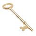 UNIQANTIQ HARDWARE SUPPLY Brass Plated Skeleton Key w/Triple Notched Bit for Mortise & Rim House Door Locks Metal in Yellow | Wayfair KY-33