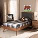 George Oliver Cloree Twin Platform Bed Wood & /Upholstered/Polyester in Gray | 15 H x 41 W x 77 D in | Wayfair 6ADDFC56C9B9454B99008A5864995BE5
