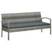 Latitude Run® 3 Seater Outdoor Sofa w/ Cushions PE Rattan Wicker/Rattan/Metal/Rust - Resistant Metal in Gray | 28.3 H x 61 W x 22.8 D in | Wayfair