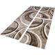 Paco Home Descente De Lit Tapis Design à Contours Motif Ligné Moucheté Marron Beige Crème 2x 60x110