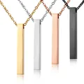 Collier personnalisé en acier inoxydable pour hommes et femmes bijoux à graver sur les quatre