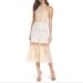 Anthropologie Dresses | Anthropologie Foxiedox Amelia Lace Halter Blush Colorblock Midi Dress | Color: Tan/White | Size: Xs