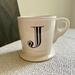 Anthropologie Kitchen | Anthropologie J Monogram Mug | Color: Black/White | Size: Os