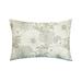 Fine Line Embroidered Floral 14x21 Indoor Outdoor Decorative Lumbar Pillow by Levinsohn Textiles in Green