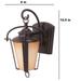 Sunlite 11.5 in. LED Alabaster Glass Wall Mount Outdoor Lantern Sconce with Antique Bronze