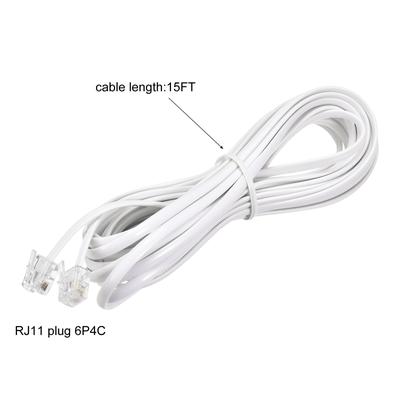 Phone Extension Cord Telephone Cable Phone Line Cord RJ11 6P4C Plugs