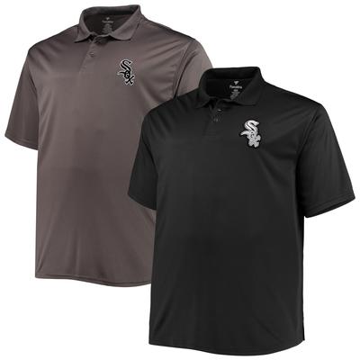 Chicago White Sox Big & Tall Zweierpack Polo-Set in Schwarz/Kohle für Herren Image