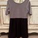 Free People Dresses | Free People Short Sleeve Gray And Black Dress With V Cut Back Size Small | Color: Black/Gray | Size: S