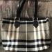 Burberry Bags | Burberry Medium Black Checkered Tote. | Color: Black/Silver | Size: Os