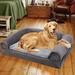 BingoPaw Dog Couch Bolster Memory Foam/Cotton in Gray | 3.2 H x 39.5 W x 30 D in | Wayfair BINGO-XPET178-GY-L