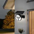 CELLPAK Solar Double Head Sensing Wall Light Courtyard Outdoor w/ 3 Lighting Modes Plastic in Black/White | 3.26 H x 5.11 W in | Wayfair OT132-wf