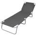 East Urban Home Patio Lounge Chair Folding Sunlounger Outdoor Poolside Sunbed Steel Metal in Gray | 10.63 H x 22.83 W x 74.41 D in | Wayfair