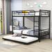 Isabelle & Max™ Metal Bunk Bed w/ Trundle, Twin Over Twin Metal in Black | 65 H x 41 W x 78 D in | Wayfair 37156C155B2B483893250DFFAC03248B