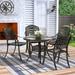 Canora Grey Evaeh Round 4 - Person Long Aluminum Outdoor Dining Set Metal in Brown | 35.4 W x 35.4 D in | Wayfair 133A7B8BA6F74719BE72D9907F99B30A