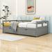Red Barrel Studio® Twin Size 2 Drawers Wooden Daybed w/ Trundle, Extendable Bed Wood in Gray | 23 H x 40 W x 78 D in | Wayfair