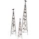 Spetebo - Metall Rank Pyramide 3er Set - 130/105/80 cm - Rank Hilfe Pflanzen Gitter Deko