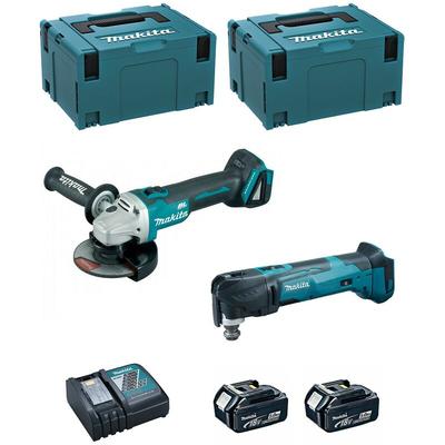 Kit DLX2154TJ1 (DGA504 + DTM51 + 2 x 5,0 Ah + DC18RC + 2 x makpac 3) - Makita Image